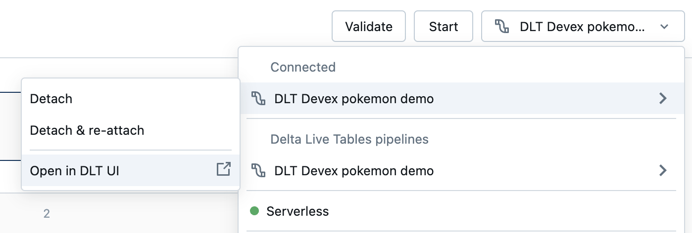 Open in DLT UI from notebook