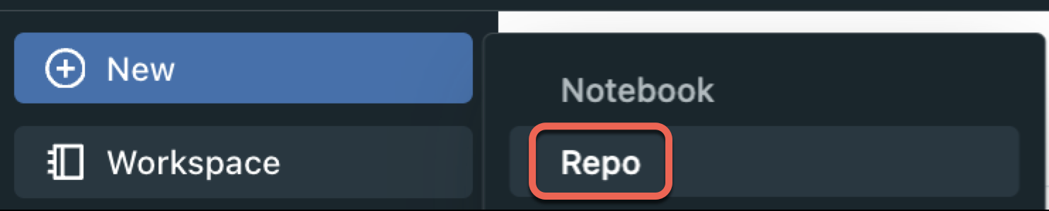 The "New" menu option used to refer to a "Repo"
