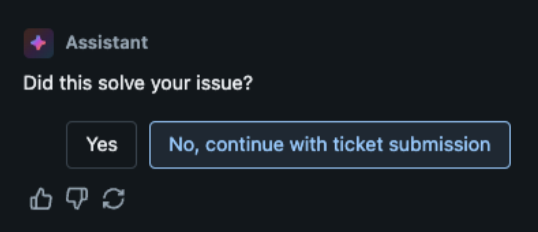 No, continue with ticket submission button