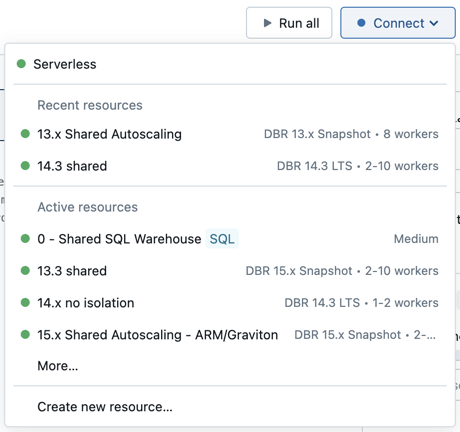 Databricks Runtime ML バージョンを表示する